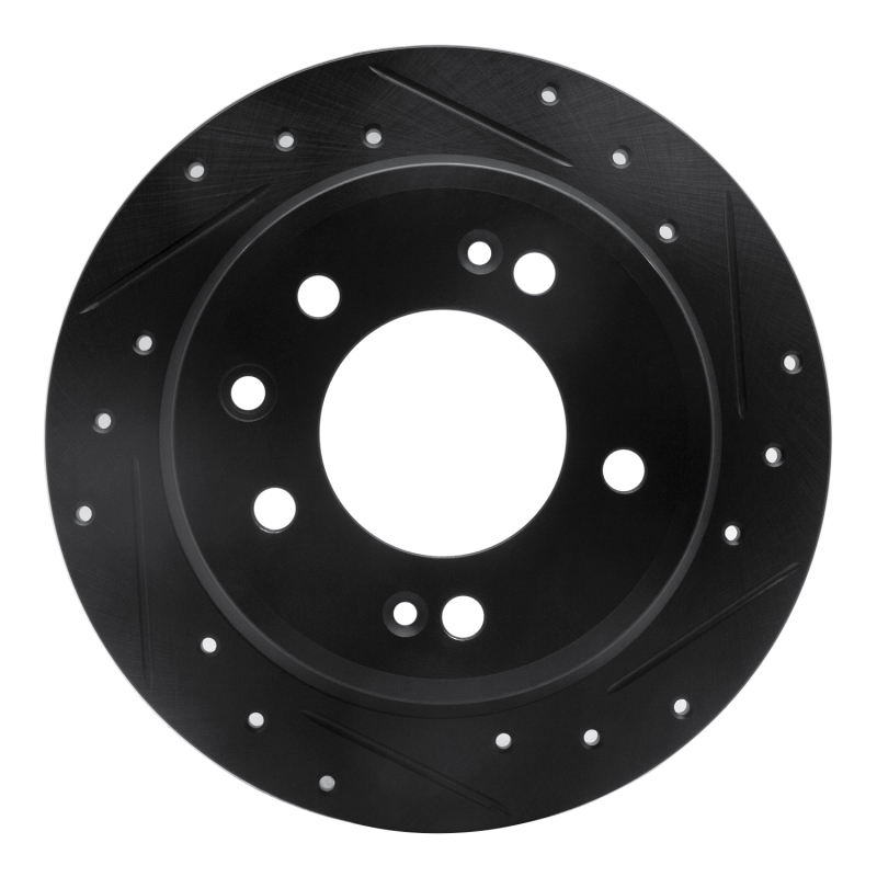 Hyundai Tucson Brake Rotor (1) - Rear Right - R1 Concepts - Drilled & Slotted - Black - `09-`16